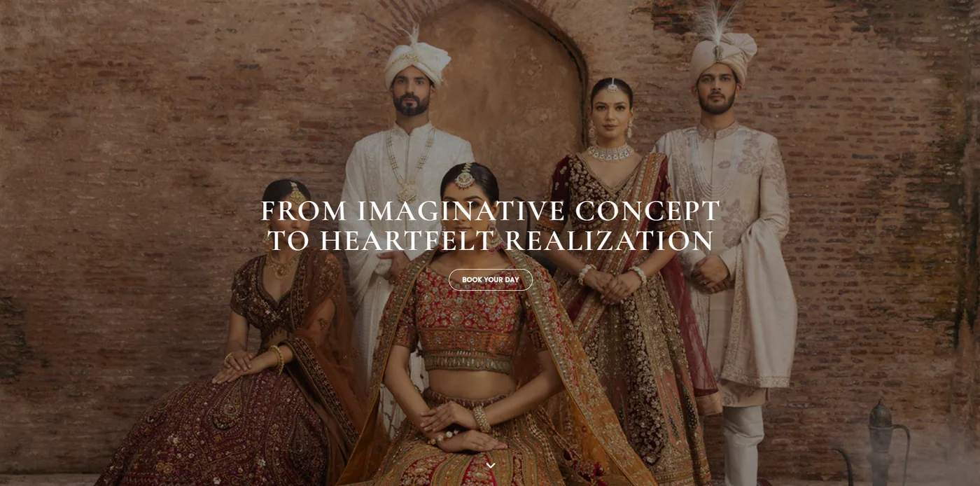 Editorial bridal campaign website concept