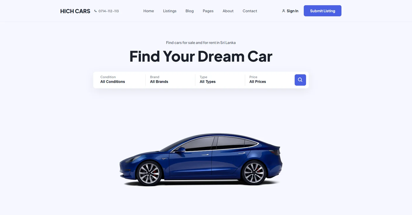 Automotive sales marketplace website