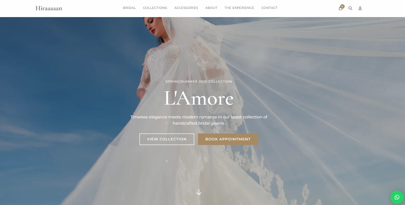 Bridal dressing service website