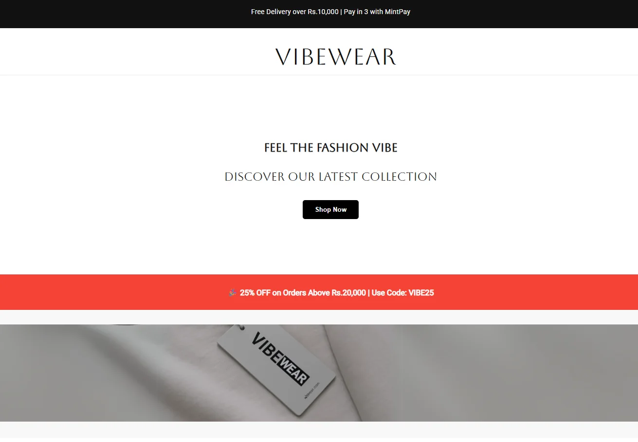 Clothing brand e-commerce website